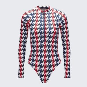 NWOT Perfect Moment Red and Blue Houndstooth One Piece